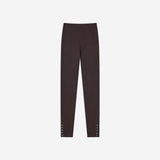 SIPT7225 Button Brushed Leggings_Brown