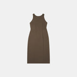 SIA8037 Airy Halter Neck Long Dress_Brown