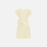 SIA8039 Pleated Wrap Dress_Lemon