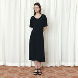 SIA8042 Relaxed Jersey Wrap Dress_Black