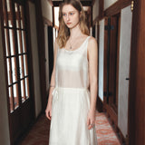 SIA8043 Sheer Layered Wrinkle Dress_Cream