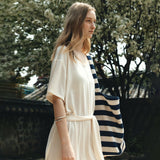 SIA8042 Relaxed Jersey Wrap Dress_Cream