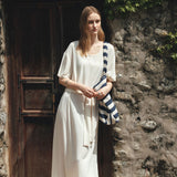 SIA8042 Relaxed Jersey Wrap Dress_Cream