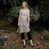SIA8043 Sheer Layered Wrinkle Dress_Olive