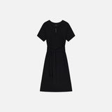 SIA8042 Relaxed Jersey Wrap Dress_Black