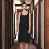 SIA8043 Sheer Layered Wrinkle Dress_Black