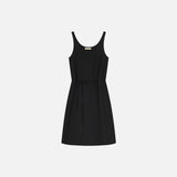 SIA8043 Sheer Layered Wrinkle Dress_Black