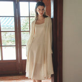 SIA8044 Flared Slip Dress_Light beige