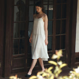 SIA8044 Flared Slip Dress_White