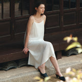 SIA8044 Flared Slip Dress_White