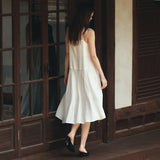 SIA8044 Flared Slip Dress_White