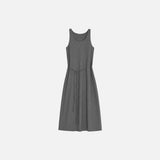 SIA8045 Classic Draped Long Dress_Melange Gray