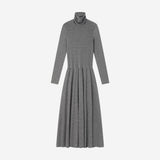 SIA8047 Turtleneck Shirred Long Dress_Charcoal