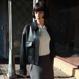 SIOT4186 Smooth Faux Leather Blouson_Black