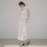 SIST9035 Nylon Half-Banding Skirt_Off-white
