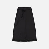 SIST9059 Lace Silky Long Skirt_Black