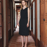 SIST9067 Wrinkle Volume Midi Skirt_Black