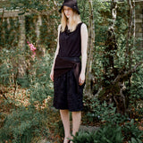 SIST9067 Wrinkle Volume Midi Skirt_Black