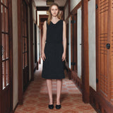 SIST9067 Wrinkle Volume Midi Skirt_Black
