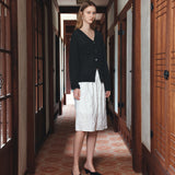 SIST9067 Wrinkle Volume Midi Skirt_White