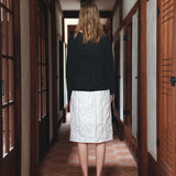 SIST9067 Wrinkle Volume Midi Skirt_White