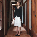 SIST9067 Wrinkle Volume Midi Skirt_White