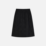 SIST9067 Wrinkle Volume Midi Skirt_Black