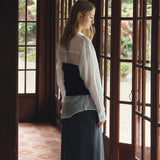 SIST9068 Minimal Bias Long Skirt_Charcoal