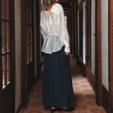 SIST9068 Minimal Bias Long Skirt_Charcoal