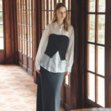 SIST9068 Minimal Bias Long Skirt_Charcoal