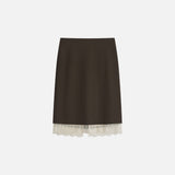 SIST9070 Lace Midi Skirt_Brown