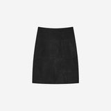 SIST9076 Faux Suede Midi Skirt_Black