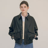SIOT4079 Fake Leather Bomber Jacket_Black