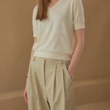 SIPT7078 Two-Tuck Nylon Slacks_Beige
