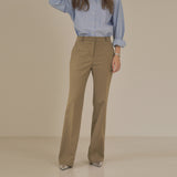 SIPT7090 Feminine Low-Rise Bootcut Slacks_Sand Beige