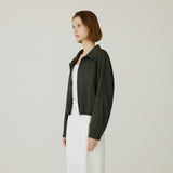 SIOT4191 High-Neck Shirred Blouson_Charcoal