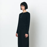 SITP5241 Slub Henley Neck T-Shirt_Black