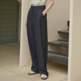 SIPT7078 Two-Tuck Nylon Slacks_Black