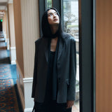 SIAC3112 Airy Long Scarf_Black
