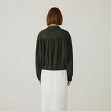 SIOT4191 High-Neck Shirred Blouson_Charcoal