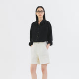 SITP5198 Linen Blend Pure Shirt_Black