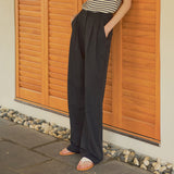 SIPT7078 Two-Tuck Nylon Slacks_Black