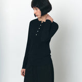 SITP5241 Slub Henley Neck T-Shirt_Black