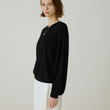 SITP5274 V-Neck Batwing Comfort T-Shirt_Black