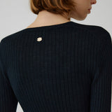 SIKN2177 Hairy Ribbed Knit_Black