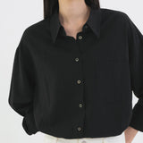 SITP5198 Linen Blend Pure Shirt_Black