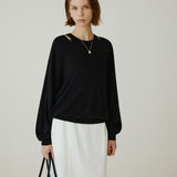 SITP5274 V-Neck Batwing Comfort T-Shirt_Black