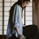 Loose Fit Seersucker Check Shirt