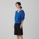 SIKN2181 Balloon V-neck Loose Fit Knit_Blue