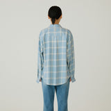SITP5273 KUWAMURA Lier Check Shirt_Sky blue